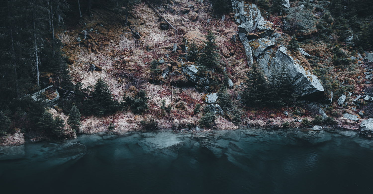 Aerial, glacial water, after
