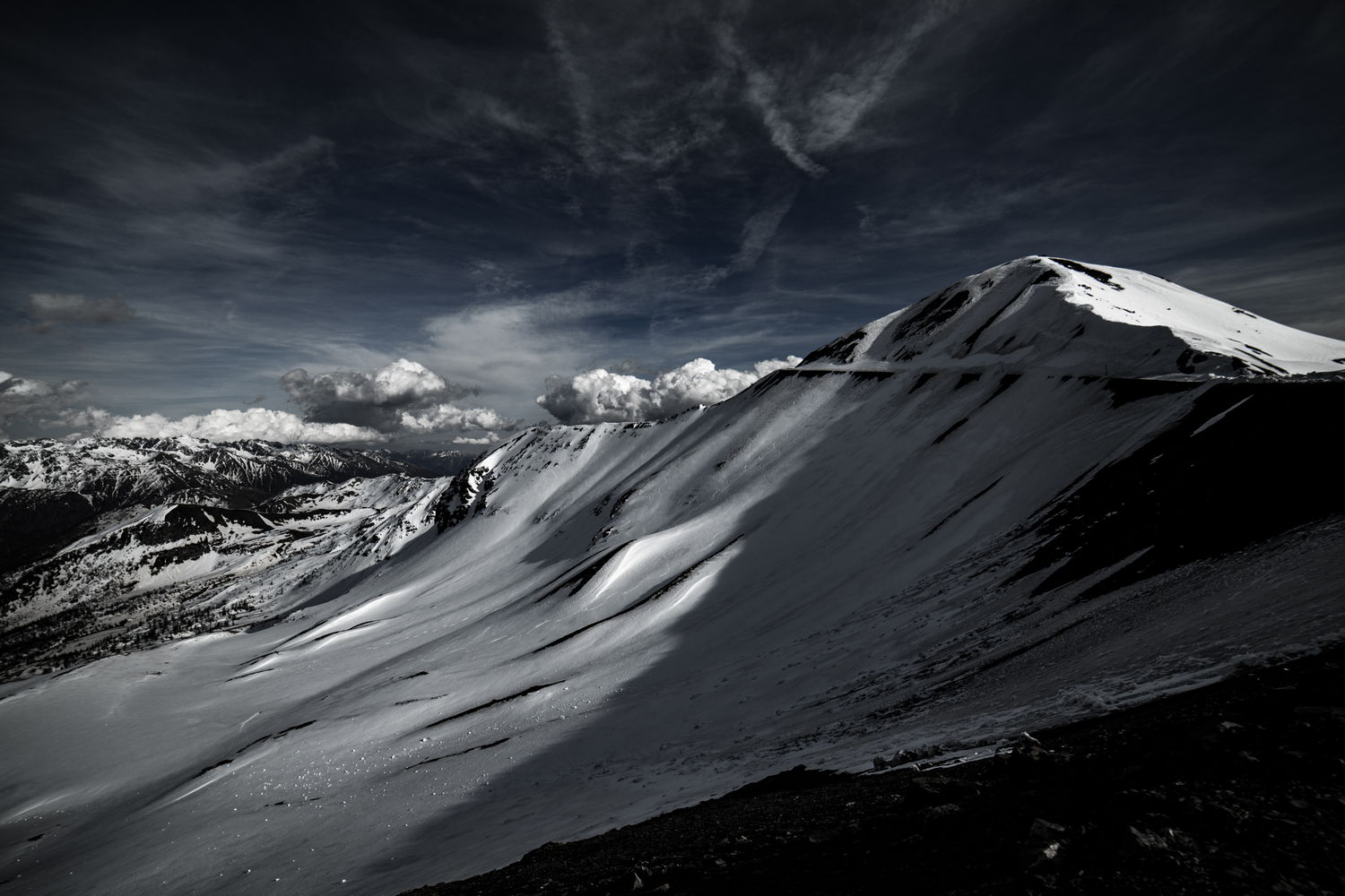 Ridge under cloud, after