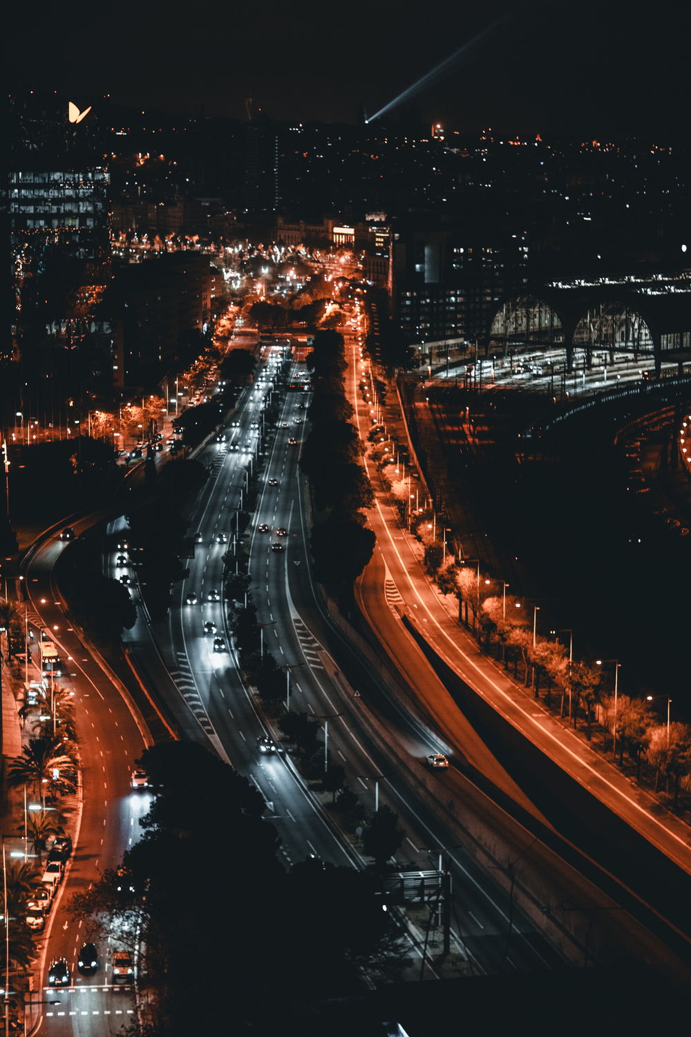 City at night, long exposure, after
