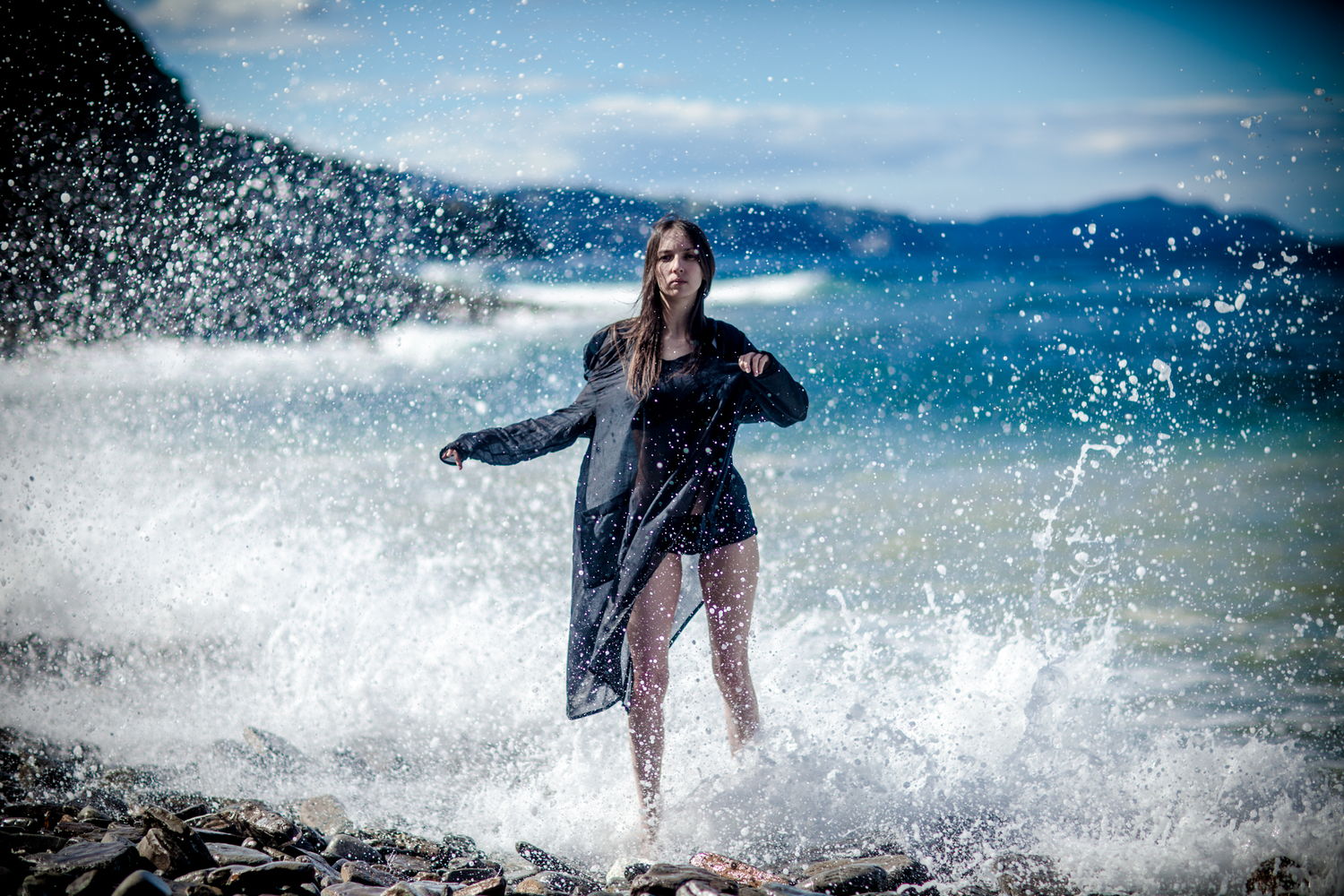 Wave, breaking, after