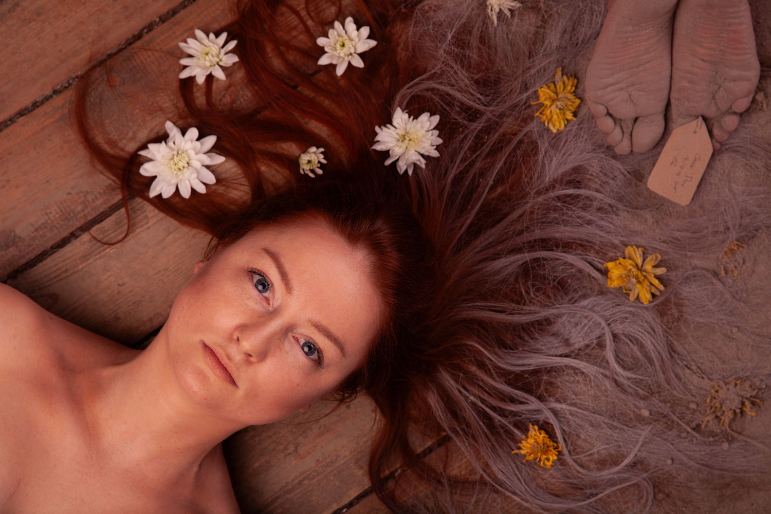 Close portrait, flowers, before